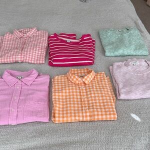 J. Crew Factory Women's Button Down Shirts - Pink, Orange, Mint, and Purple